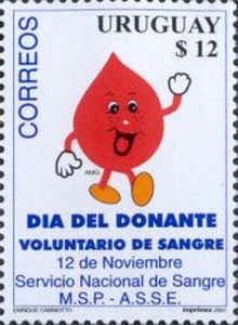 Sello conmemorativo del Día del Donante voluntario de sangre