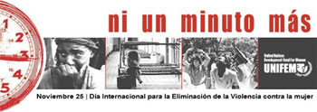 Afiche alusivo. leyenda: ni un minuto más