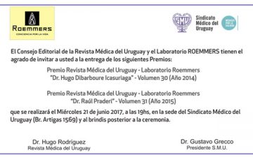 Se entregarán los premios de la Revista Médica del Uruguay