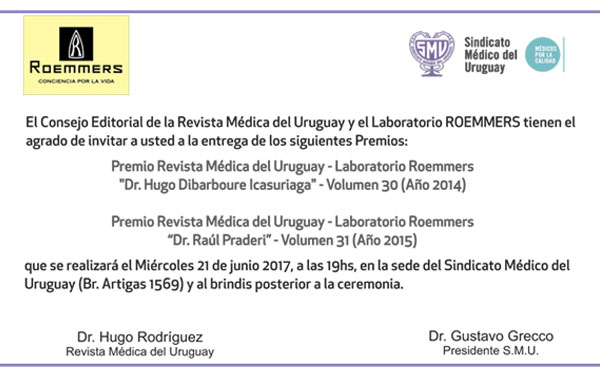 Se entregarán los premios de la Revista Médica del Uruguay