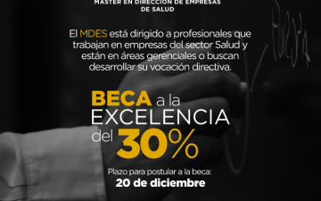 Postulaciones abiertas para beca a la excelencia del Máster en Dirección de Empresas de Salud del IEEM