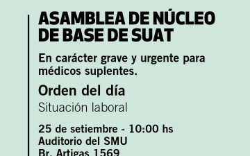 Asamblea con carácter grave y urgente de médicos del SUAT.