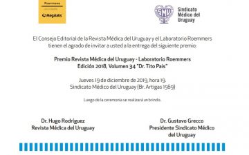 Premio Revista Médica del Uruguay-Laboratorio Roemmers edición 2018