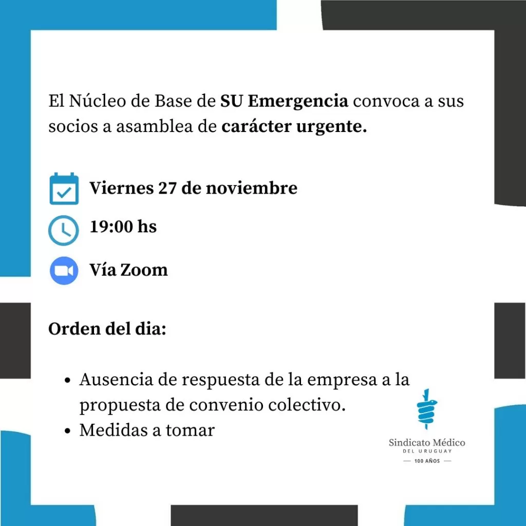 Nucleo de Base de SU Emergencia convoca Asamblea Urgente